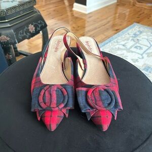 Farly Robin plaid slingbacks size 10